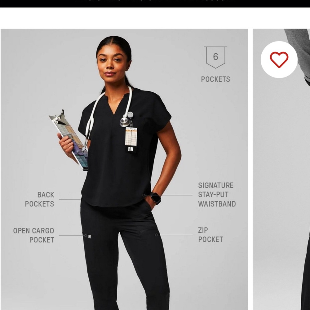 Fabletics Black High-Rise On-Call Scrub Jogger Pants
